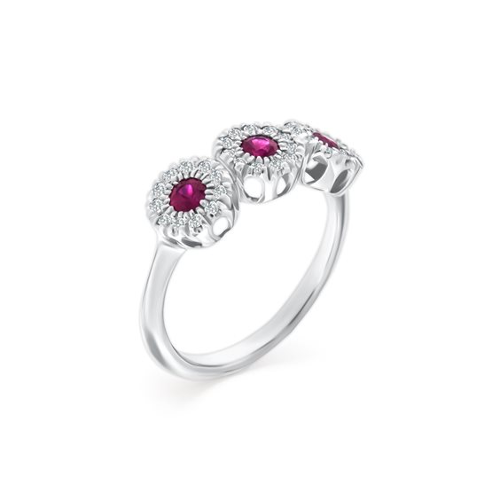 Anello Roman Gioielli Donna in Oro bianco Rubino 0.48 Ct R450A22N10722 - R450A22N10722